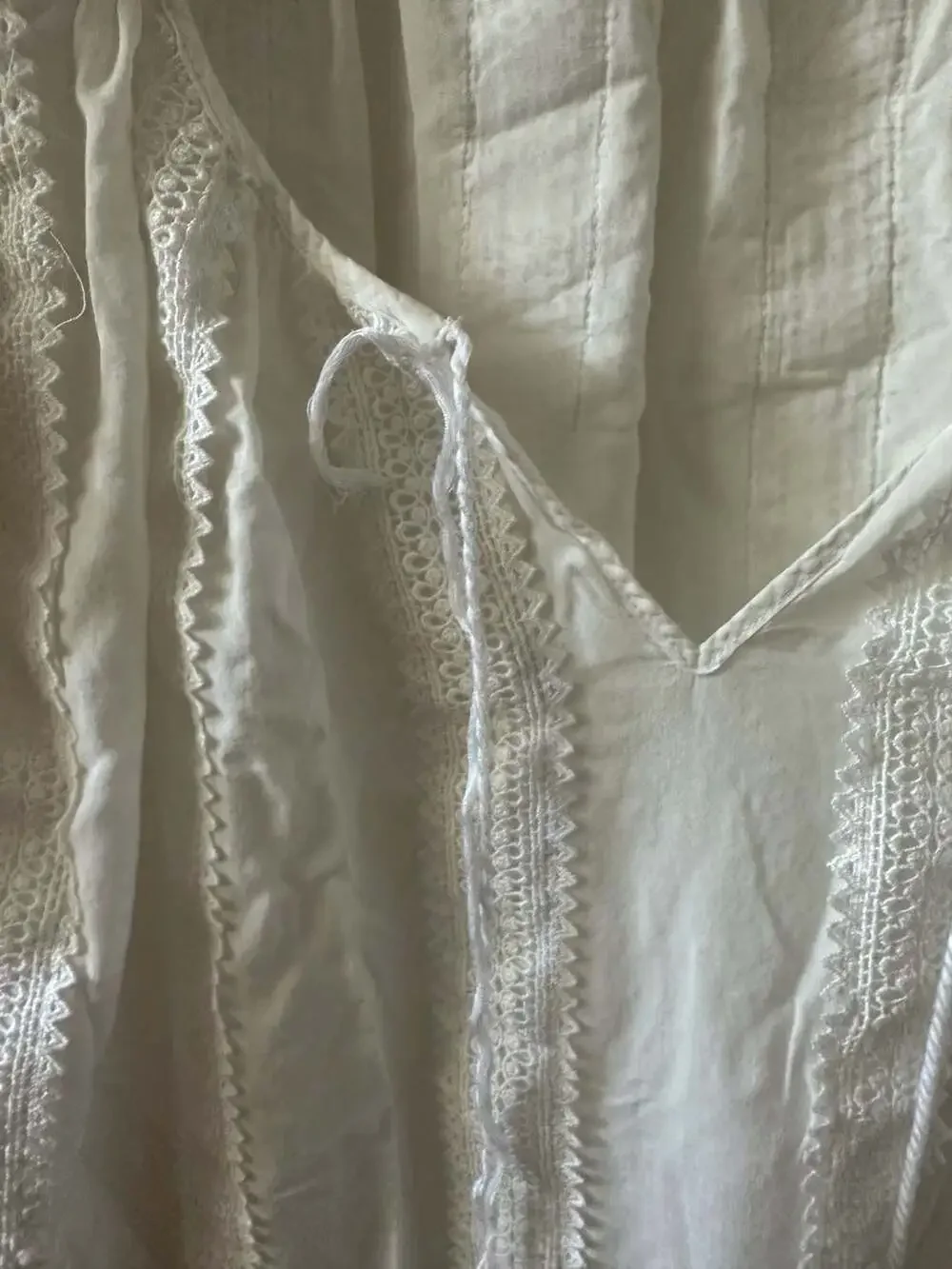 J. Crew White Cotton Lace Trimmed Boho Swim Tunic
